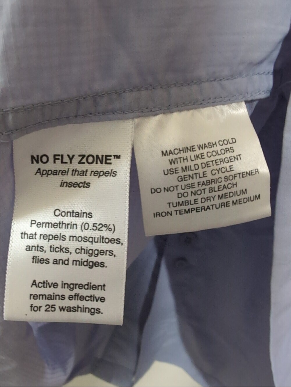 SIMMS Light Blue Fishing Shirt No Fly Zone UPF 50 Long-Sleeve Men's XXL(1419)B - Picture 8 of 8